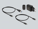 Delock Dockingstation für 1 x M.2 NVMe SSD + 1 x M.2 SATA SSD mit SD Express (SD 7.1) Card Reader und Klon Funktion