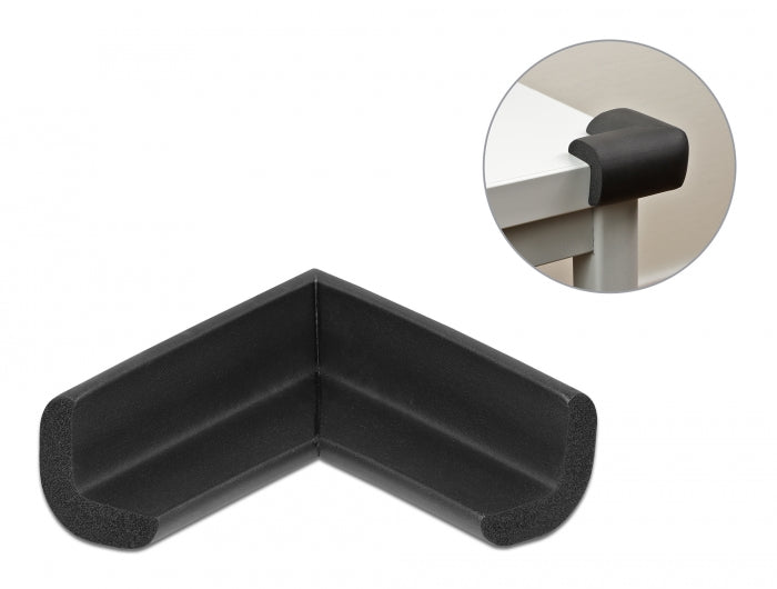 Delock Schaumstoff Kantenschutz selbstklebend 56 x 56 x 22 mm schwarz