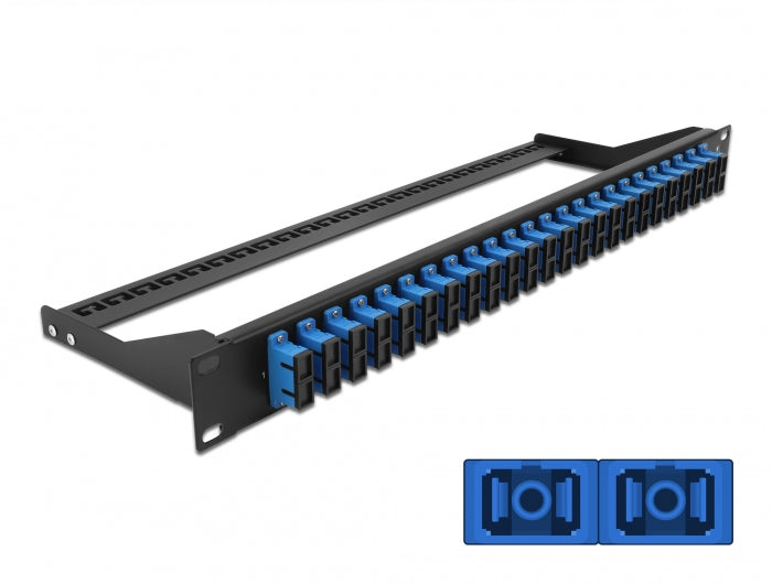 Delock 19″ LWL Patchpanel 24 Port SC Duplex blau