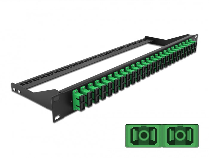 Delock 19″ LWL Patchpanel 24 Port SC Duplex grün