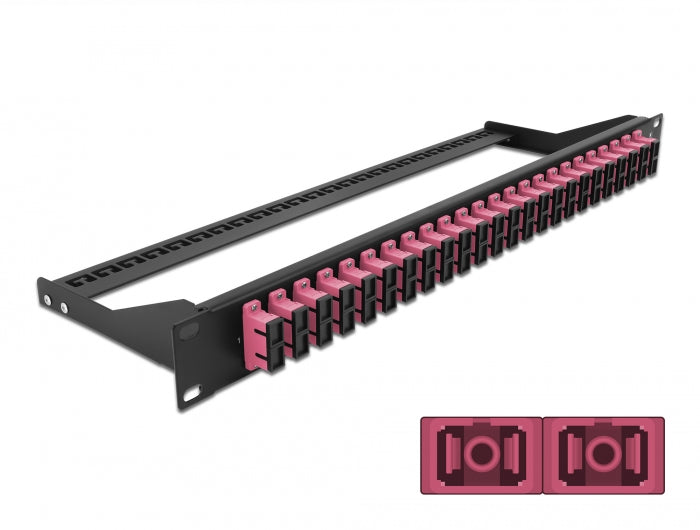 Delock 19″ LWL Patchpanel 24 Port SC Duplex violett