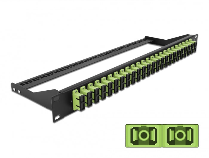 Delock 19″ LWL Patchpanel 24 Port SC Duplex lindgrün