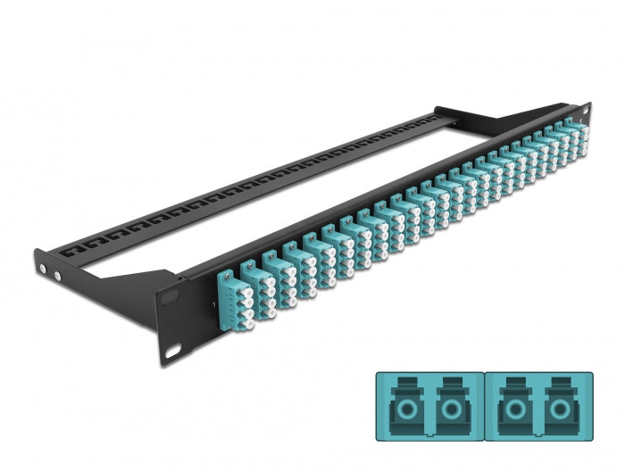 Delock 19″ LWL Patchpanel 24 Port LC Quad aqua