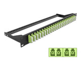 Delock 19″ LWL Patchpanel 24 Port LC Quad lindgrün