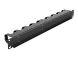 Delock 19″ Kabelmanagement Rangierpanel mit 10 geschlossenen Kabelführungsbügeln 1 HE schwarz