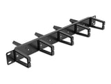 Delock 19″ Kabelmanagement Rangierpanel beidseitig mit 9 Bügeln (5 x vertikal, 4 x 45° geneigt) 1 HE schwarz