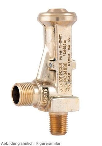 Sicherheitsventil Castel 3061E/4C 120bar in 1/2"NPT/out G 1/2", kd=0,90, Ø4,5mm