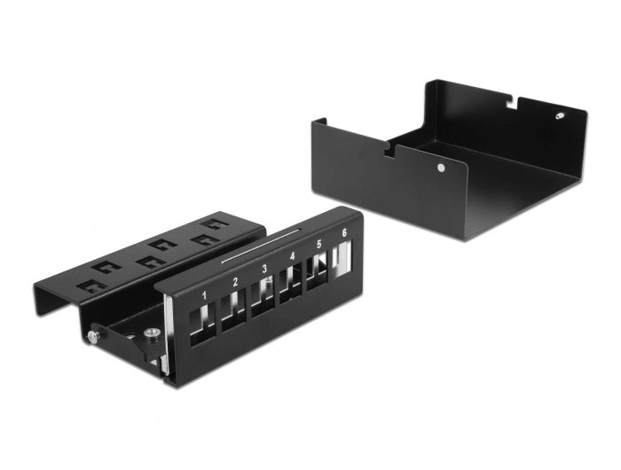Delock Keystone Patchpanel 6 Port schwarz