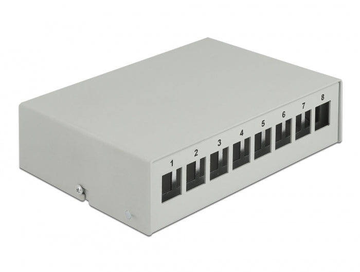 Delock Keystone Patchpanel 8 Port grau
