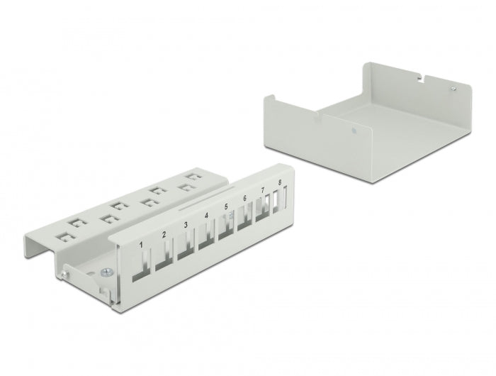Delock Keystone Patchpanel 8 Port grau