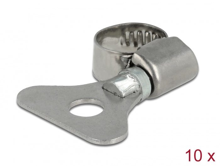 Delock Schlauchschelle mit Flügelmutter 8 - 12 mm 10 Stück Metall