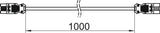 BETTERMANN Verbindungskabel 3p S05Z1Z1-F VL-3Q2.5 H1 W 2,5qmm L1000mm ws