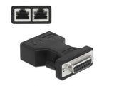 Delock D-Sub 15 Pin Buchse zu 2 x RJ45 Buchse AUI (Attachment Unit Interface) Adapter