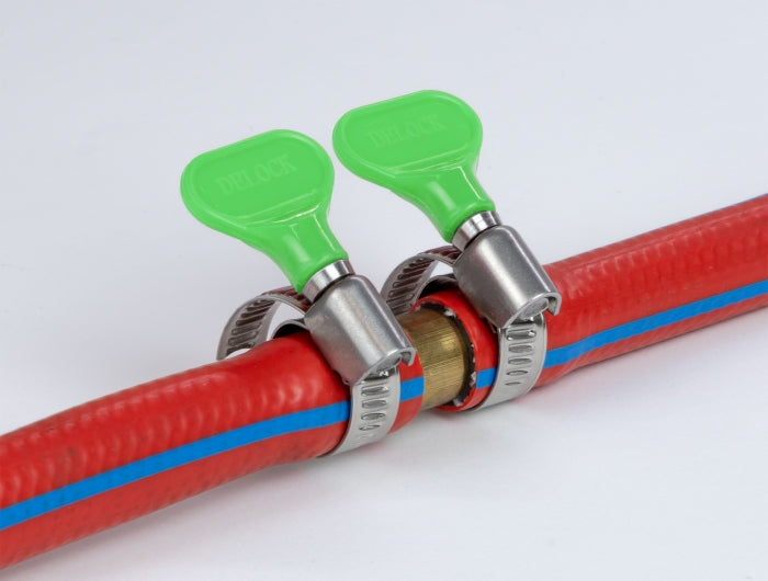 Delock Schlauchschelle mit Flügelmutter 22 - 32 mm 10 Stück grün