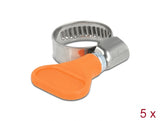 Delock Schlauchschelle Edelstahl 400 SS mit Flügelmutter 12 - 20 mm 5 Stück orange