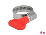 Delock Schlauchschelle Edelstahl 400 SS mit Flügelmutter 16 - 25 mm 5 Stück rot