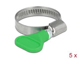Delock Schlauchschelle Edelstahl 400 SS mit Flügelmutter 20 - 35 mm 5 Stück grün