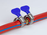 Delock Schlauchschelle Edelstahl 400 SS mit Flügelmutter 25 - 40 mm 5 Stück blau