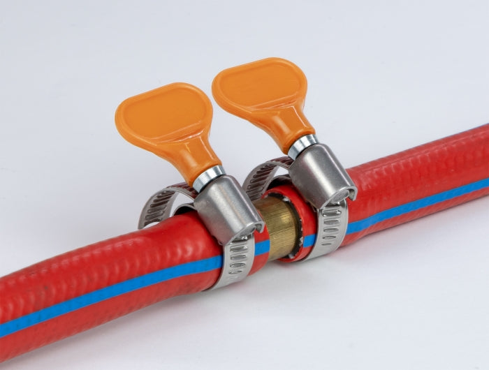 Delock Schlauchschelle Edelstahl 400 SS mit Flügelmutter 30 - 45 mm 5 Stück orange