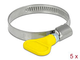 Delock Schlauchschelle Edelstahl 400 SS mit Flügelmutter 32 - 50 mm 5 Stück gelb