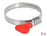 Delock Schlauchschelle Edelstahl 400 SS mit Flügelmutter 40 - 60 mm 5 Stück rot