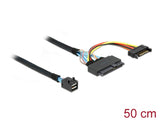Delock Kabel SFF-8643 Stecker > U.2 SFF-8639 Buchse + SATA Stromanschluss 50 cm