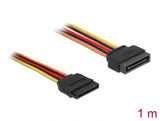 Delock Verlängerungskabel Power SATA 15 Pin Stecker > SATA 15 Pin Buchse 100 cm