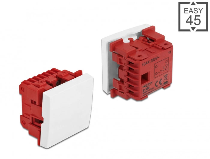 Delock Easy 45 Wippschalter 45 x 45 mm, weiß