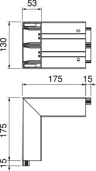 BETTERMANN Außeneck GEB-K 53x130mm UT/OT GK-AS53130LGR 90° Kst lgr RAL7035 unbeh