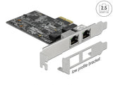 Delock PCI Express x2 Netzwerkkarte 2,5 Gigabit LAN 2 x RJ45 RTL8125