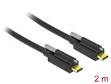 Delock USB 10 Gbps Kabel USB Type-C™ Stecker zu USB Type-C™ Stecker mit Schraube oben 2 m schwarz