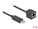 Delock Serielles Anschlusskabel mit FTDI Chipsatz, USB 2.0 Typ-A Stecker zu RS-232 RJ45 Buchse 1 m schwarz