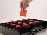 Delock Sortimentsbox mit 17 Fächern 320 x 255 x 60 mm orange / schwarz