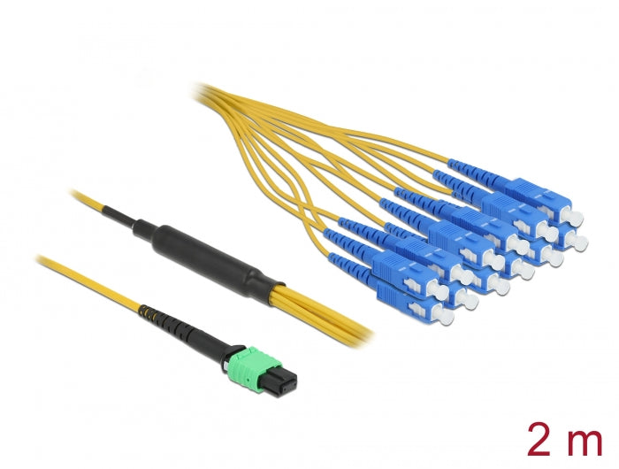 Delock LWL Kabel MPO Buchse zu 12 x SC Simplex Stecker, Singlemode, 9/125 µm, 2 m
