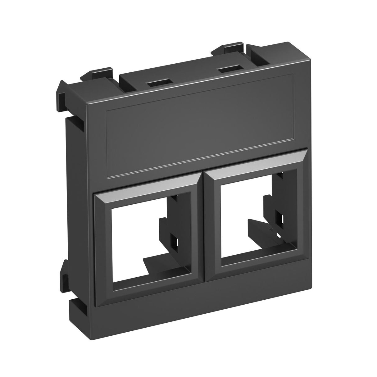 BETTERMANN Zentralplatte Mod-Jack 2f sw DTG-02LE SWGR1 Schraubbef m.Beschr.Feld