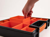 Delock Sortimentsbox mit 14 Fächern 312 x 272 x 60 mm orange / schwarz