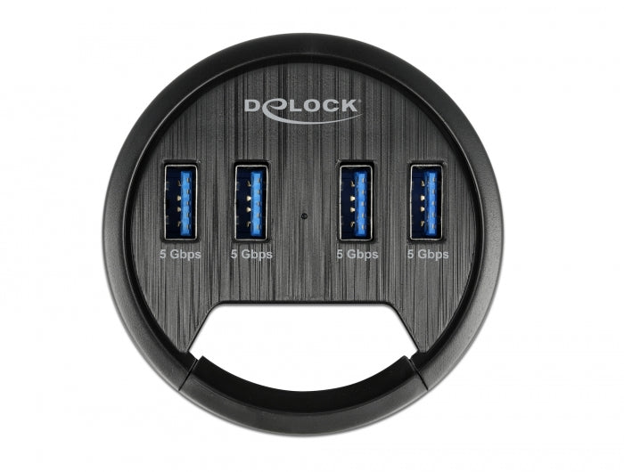Delock 4 Port Tisch-Hub mit 4 x SuperSpeed USB Typ-A Port