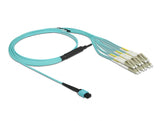 Delock LWL Kabel MPO Buchse zu 6 x LC Duplex Stecker, Multimode OM3, 50/125 µm, 2 m