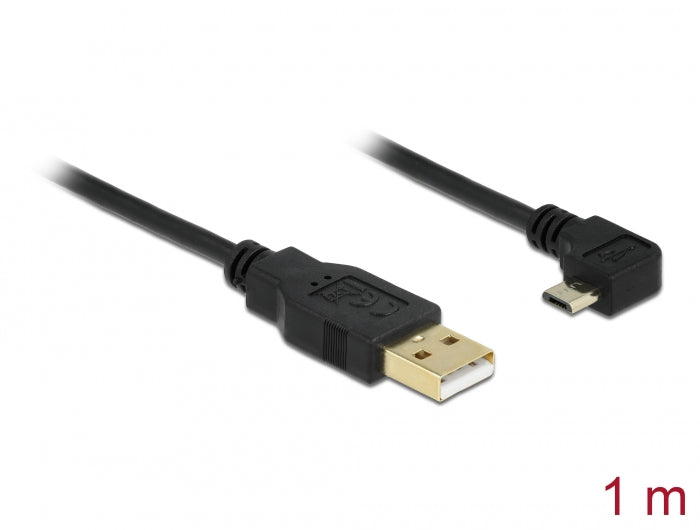 Delock Kabel USB-A Stecker > USB micro-B Stecker gewinkelt 90° links / rechts