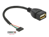 Delock Kabel USB 2.0 Pfostenbuchse 2,00 mm 5 Pin > USB 2.0 Typ-A Buchse 15 cm