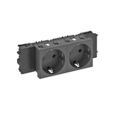 BETTERMANN Steckdose 2f sw/gr mt GEB-K STD-D0C SWGR2 m.BS IP20