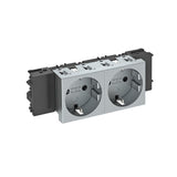 BETTERMANN Steckdose 2f alu mt GEB-K STD-D0C AL2 m.BS IP20