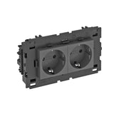 BETTERMANN Steckdose 2f sw/gr mt GEB-K STD-D0C8 SWGR2 m.BS IP20