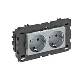 BETTERMANN Steckdose 2f alu mt GEB-K STD-D0C8 AL2 m.BS IP20
