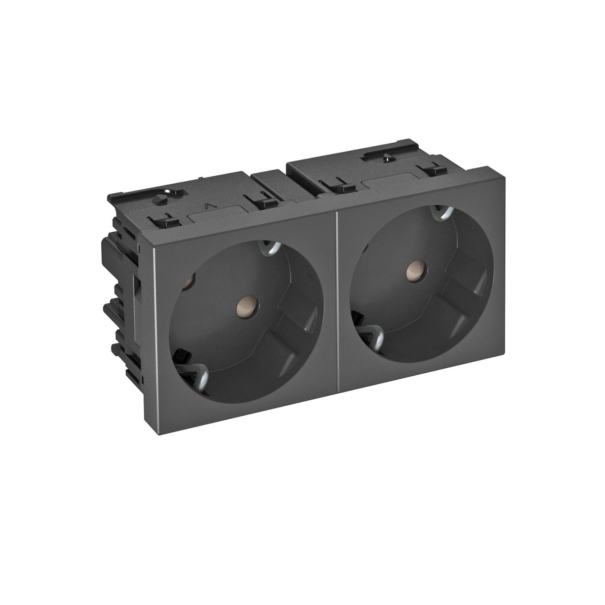 BETTERMANN Steckdose 2f sw/gr mt GEB-K STD-D3SC SWGR2 m.BS IP20