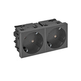 BETTERMANN Steckdose 2f sw/gr mt GEB-K STD-D3SC SWGR2 m.BS IP20