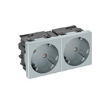 BETTERMANN Steckdose 2f alu mt GEB-K STD-D3SC AL2 m.BS IP20
