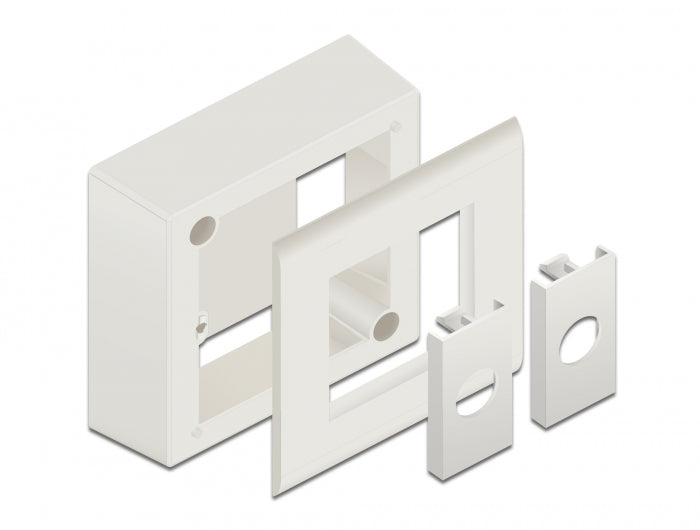 Delock Easy 45 Aufputzgehäuse 82 x 82 mm, weiß