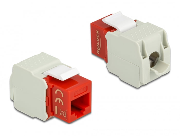 Delock Keystone Modul RJ45 Buchse > LSA Cat.6 UTP rot
