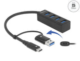 Delock 4 Port USB 5 Gbps Hub mit USB Type-C™ oder USB Typ-A Anschluss
